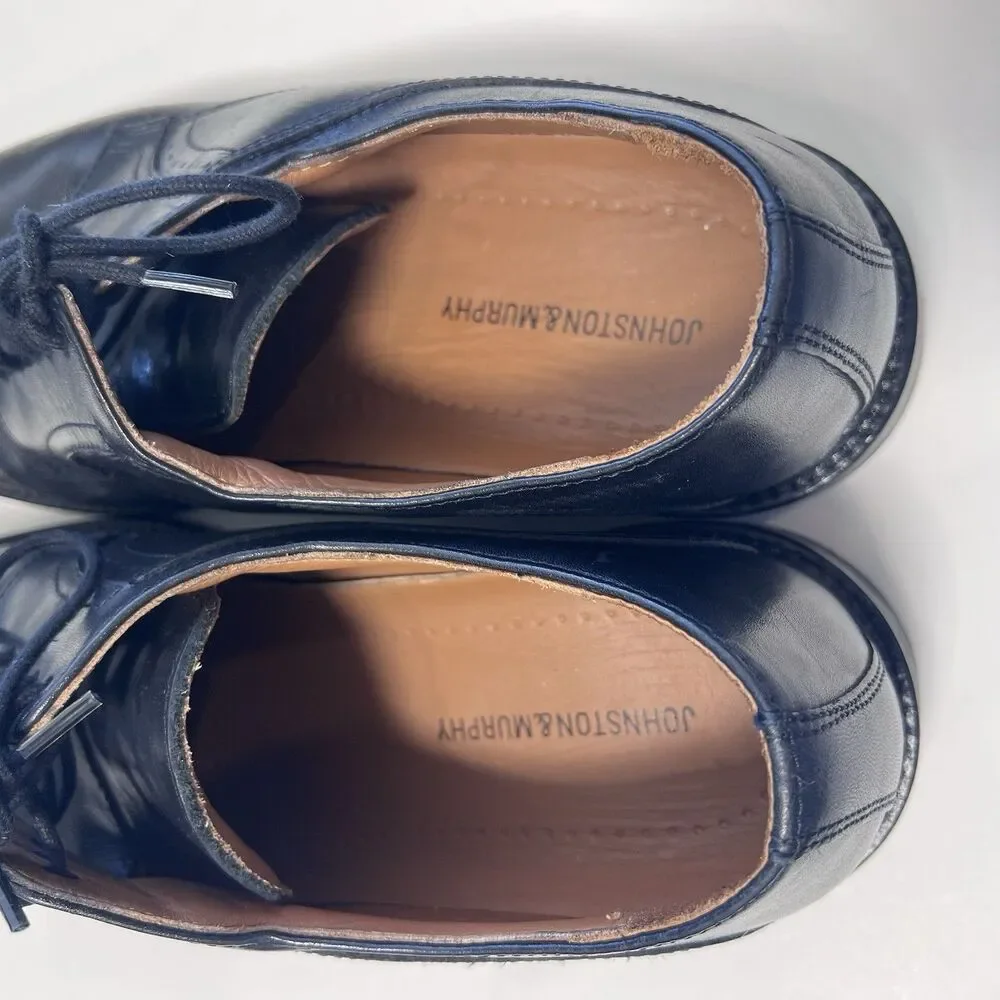 Johnston & Murphy Men’s Black Leather Derby Dress Shoes Lace-Up 11 M Lined